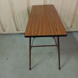 Folding table in formica brown console