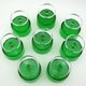 8 bottle green champagne glasses, Cavalier Luminarc France 1970