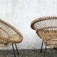 Pair of rattan armchairs