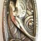 Art Deco wall light, silver-plated bronze, frosted glass, stylized bird decor