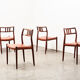 Set de 4 chaises N.O. Moller  modèle 79 en palissandre et cuir pour J.L. Mollers Danemark 1966