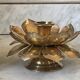 Lotus brass candlestick pair