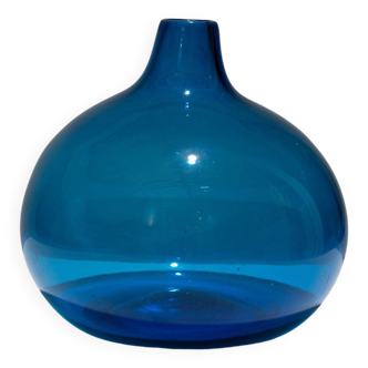 Vase bulle en verre bleu, 1960s