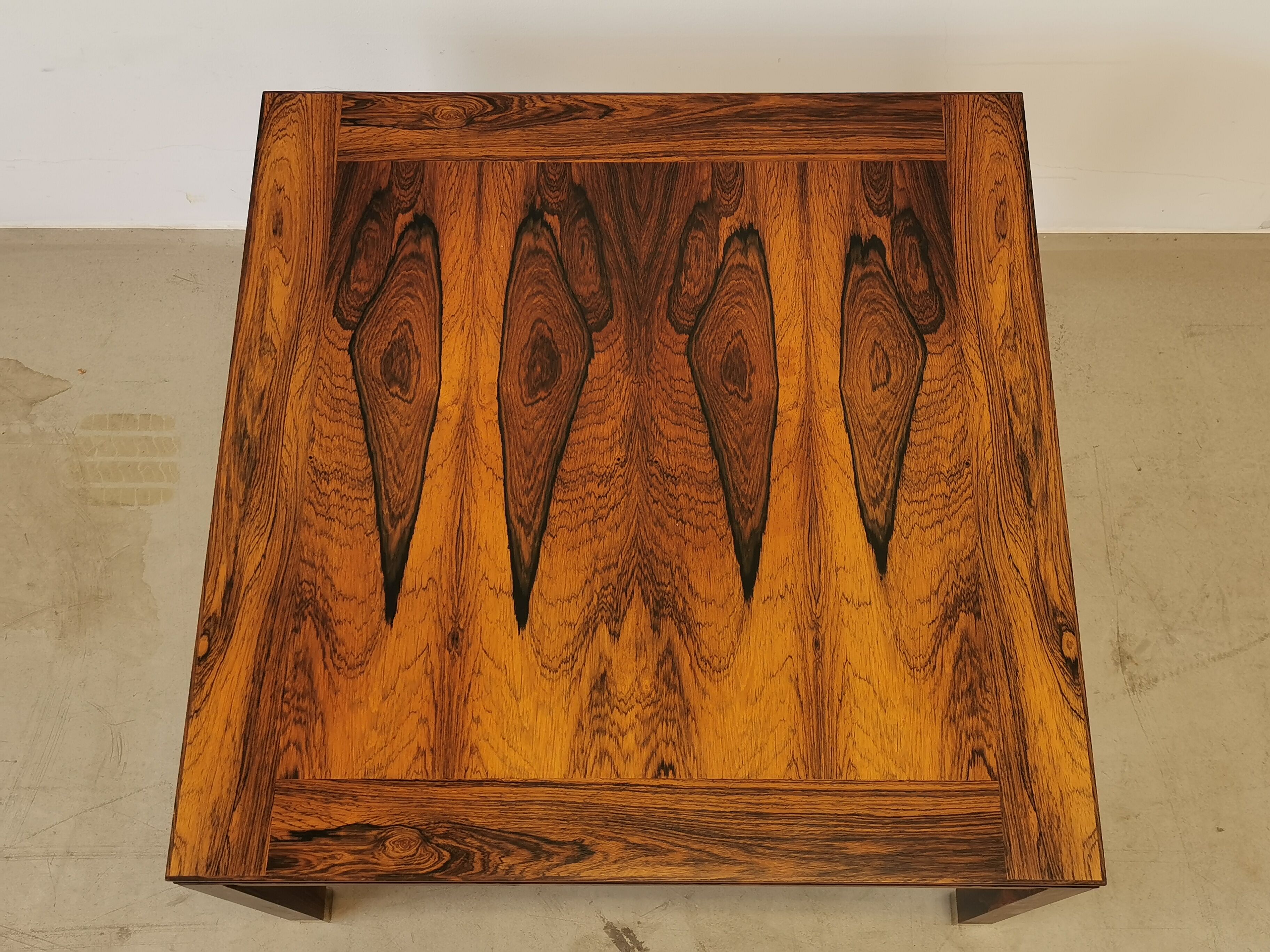 Scandinavian square rosewood coffee table