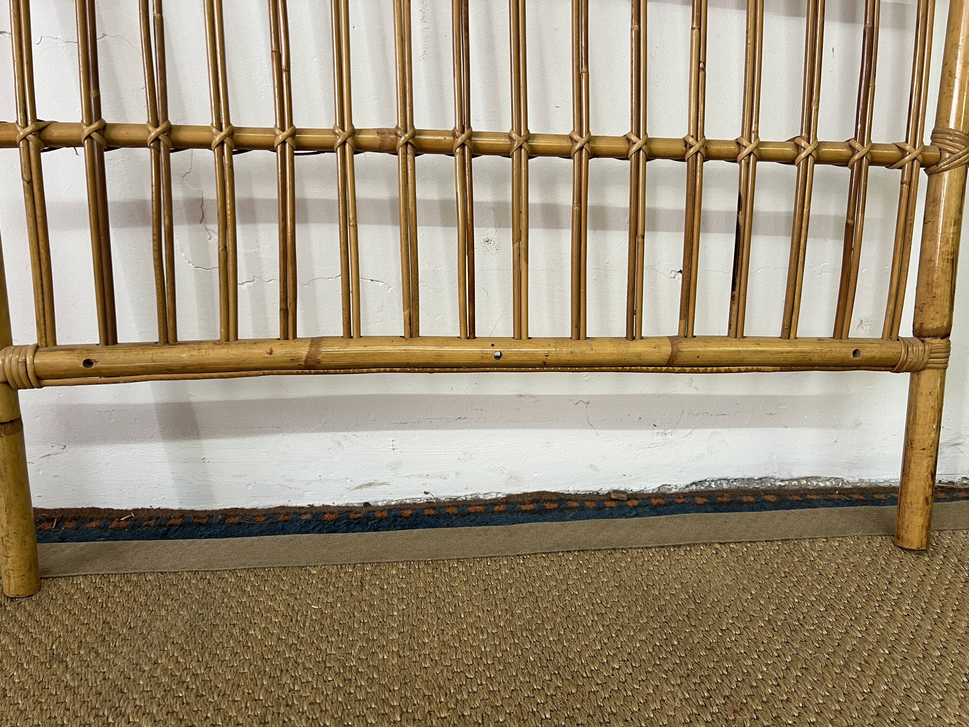 Vintage bamboo and rattan headboard