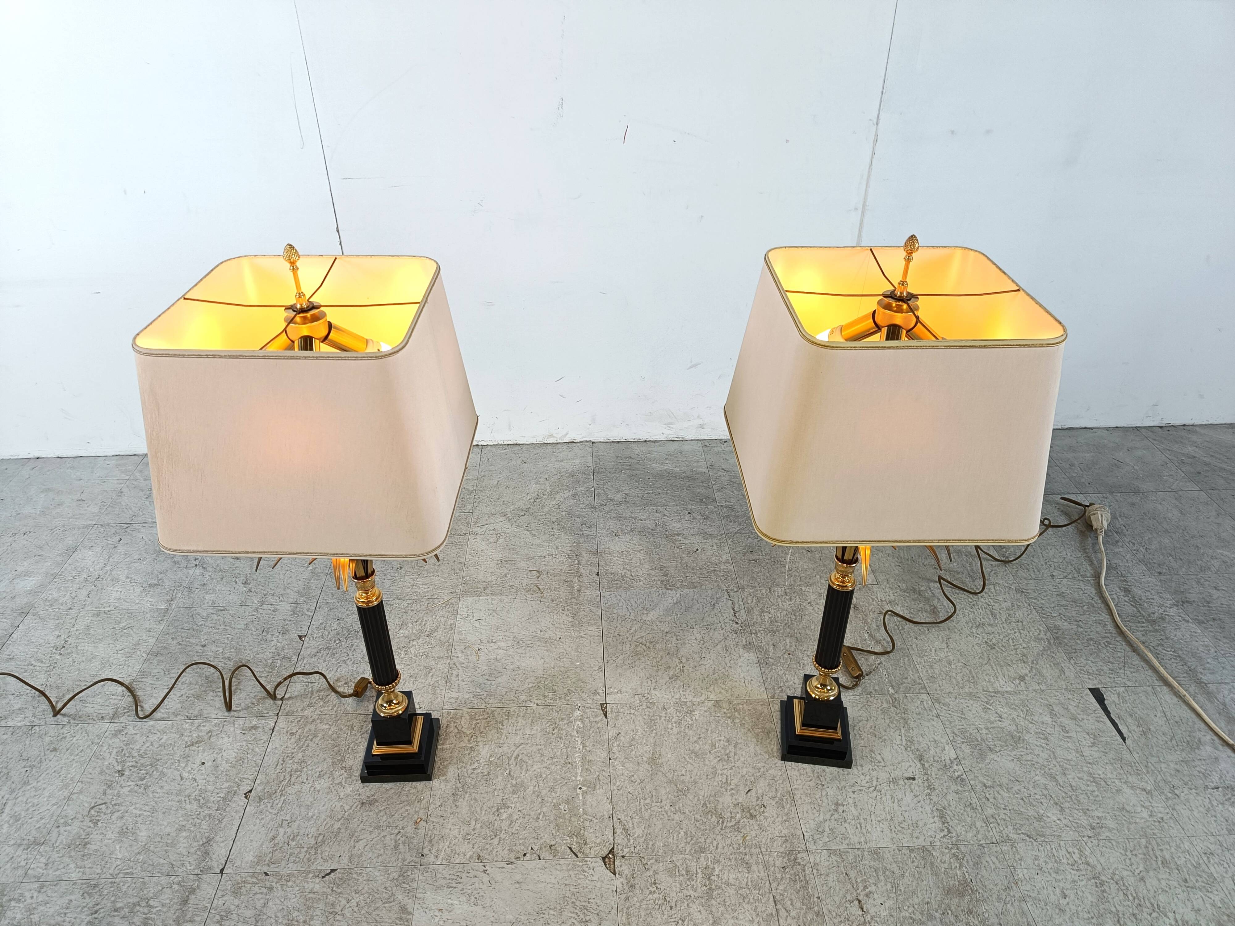 Paire de lampes de table vintage Hollywood Regency, 1970
