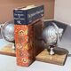 Pair of 20th Century Atlas Globe Bookends Metal & Wood Decorative Book Holders