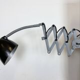 Grey Industrial Scissor Wall Lamp from Elektroinstala, 1960s