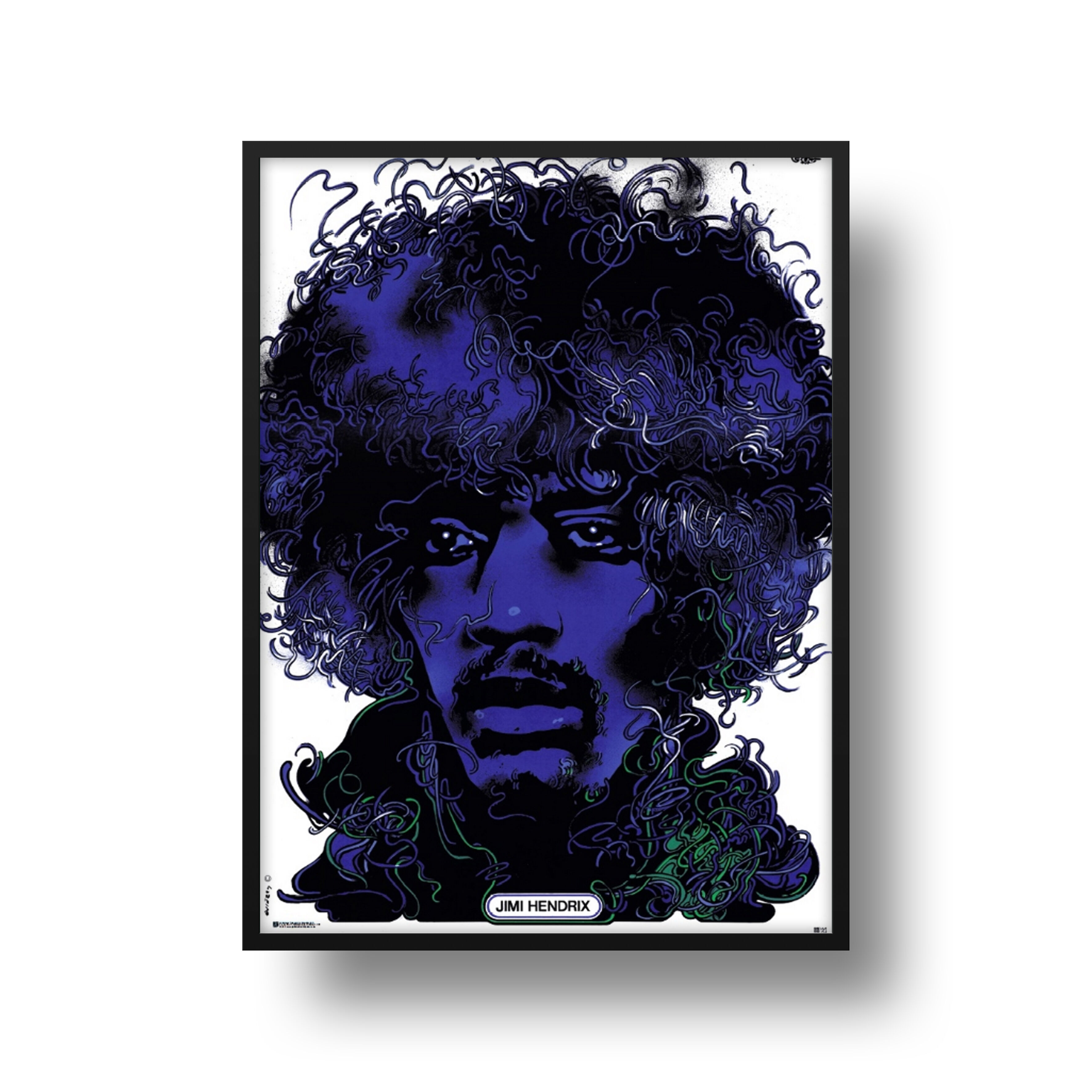 "Jimi Hendrix" polish poster by Waldemar Swierzy, official reprint 1974