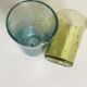 Pair bubble Biot glass shots