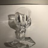 Lot of 6 crystal digestive glasses cut to octagonal feet early 20th century