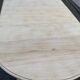 Renovated round extendable dining table with flaps, 6 extensions, 300cm.