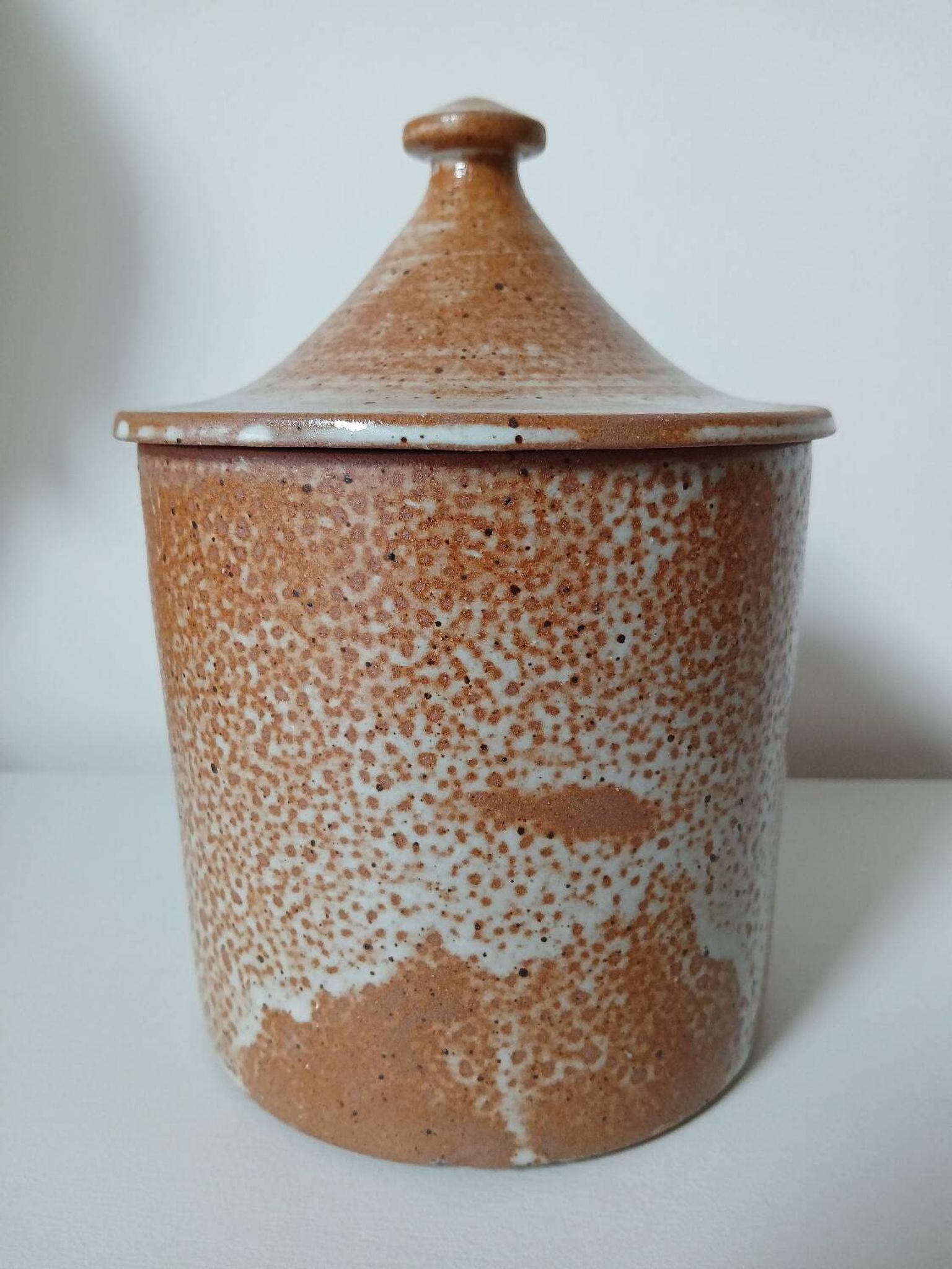 Stoneware pot with lid