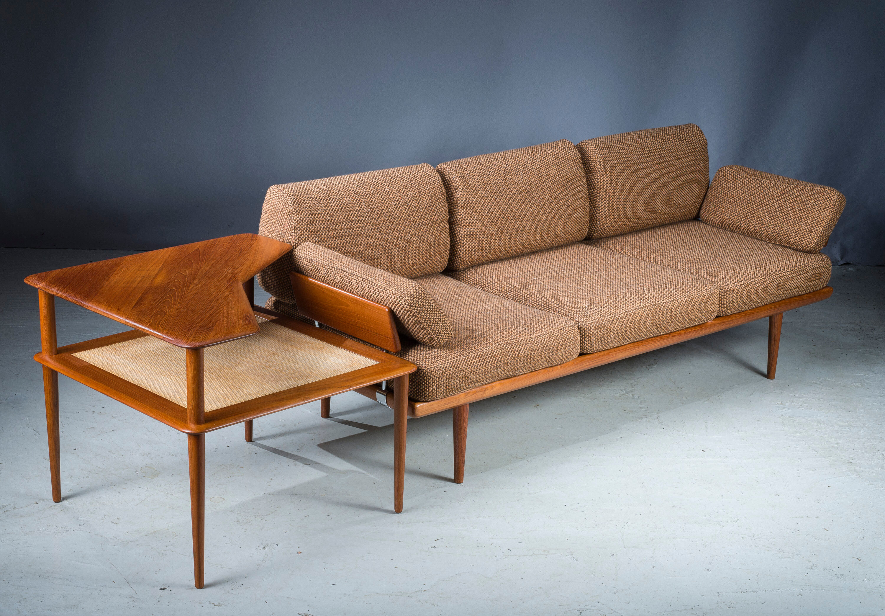Danish Teak Fd 417 3 Seats Sofa Model Minerva by Peter Hvidt and Orla Molgaard-Nielsen for France &