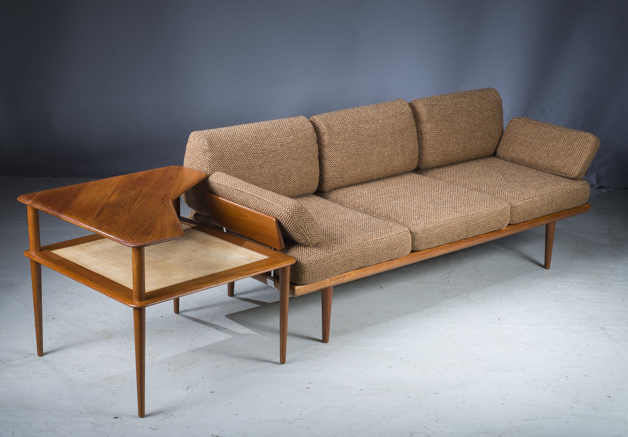 Danish Teak Fd 417 3 Seats Sofa Model Minerva by Peter Hvidt and Orla Molgaard-Nielsen for France &