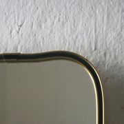 Miroir en forme de cœur doré et noir du milieu du siècle, années 1960