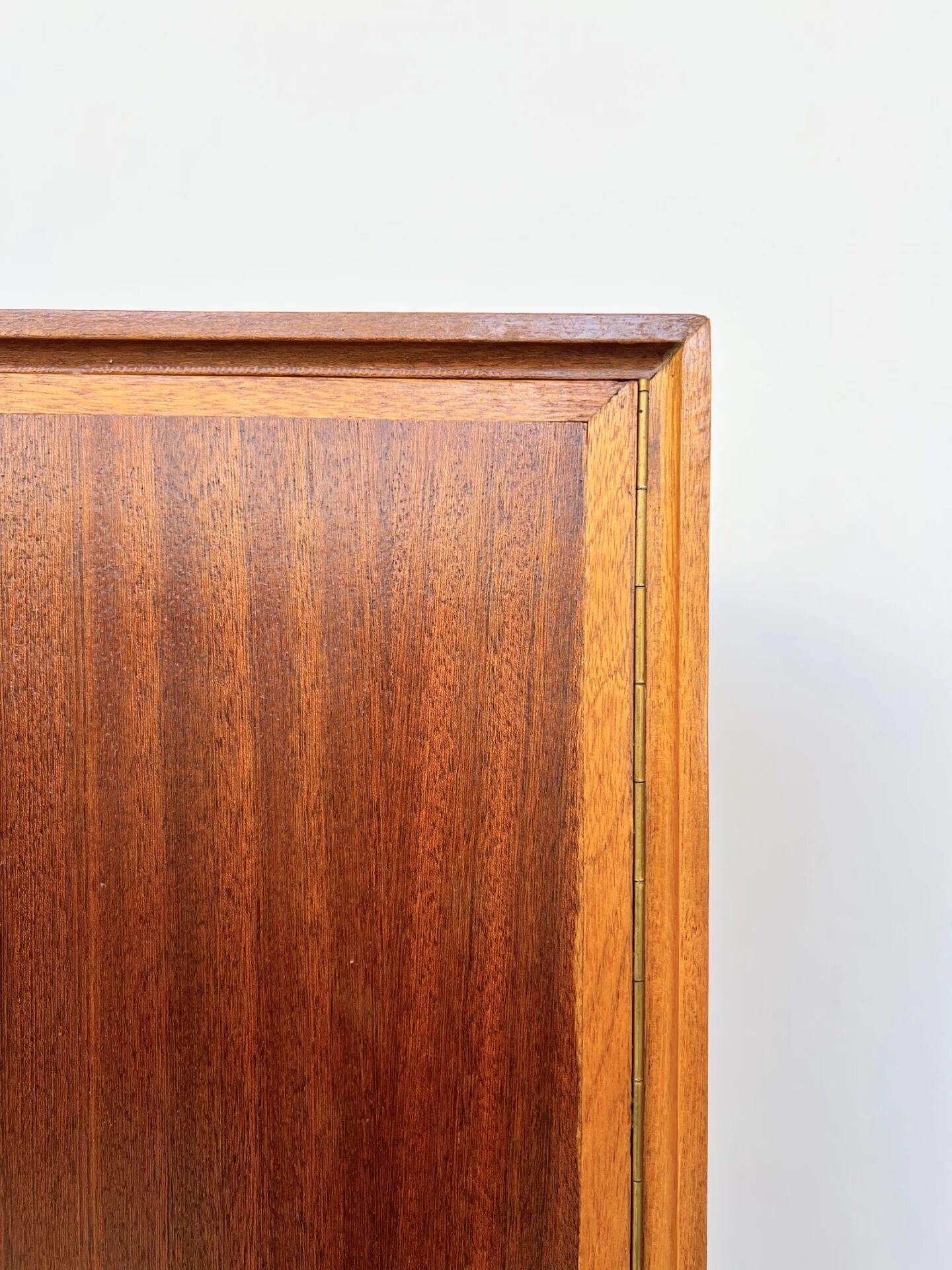 High mahogany cabinet with drop-down front — bar or secretary, custom-made, 1960s