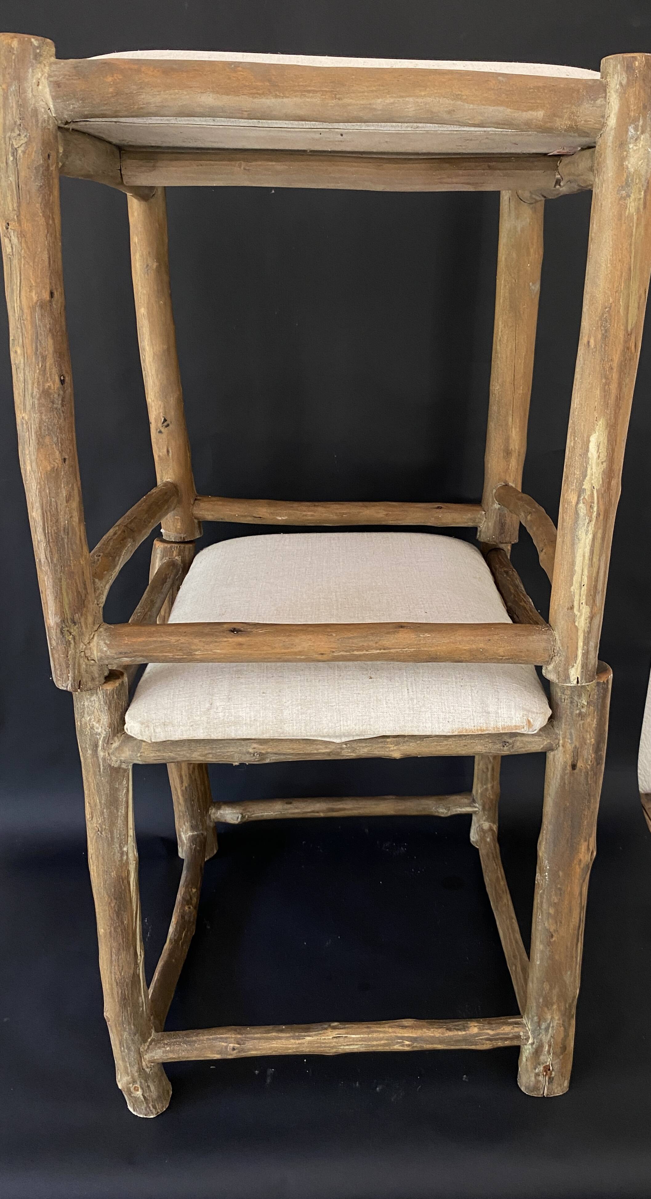 Pair of olive wood stools