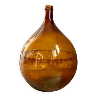 Dame-jeanne, bonbonne XXL ambrée vintage 30L