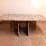 Vintage coffee table in pink marble 70s 80s