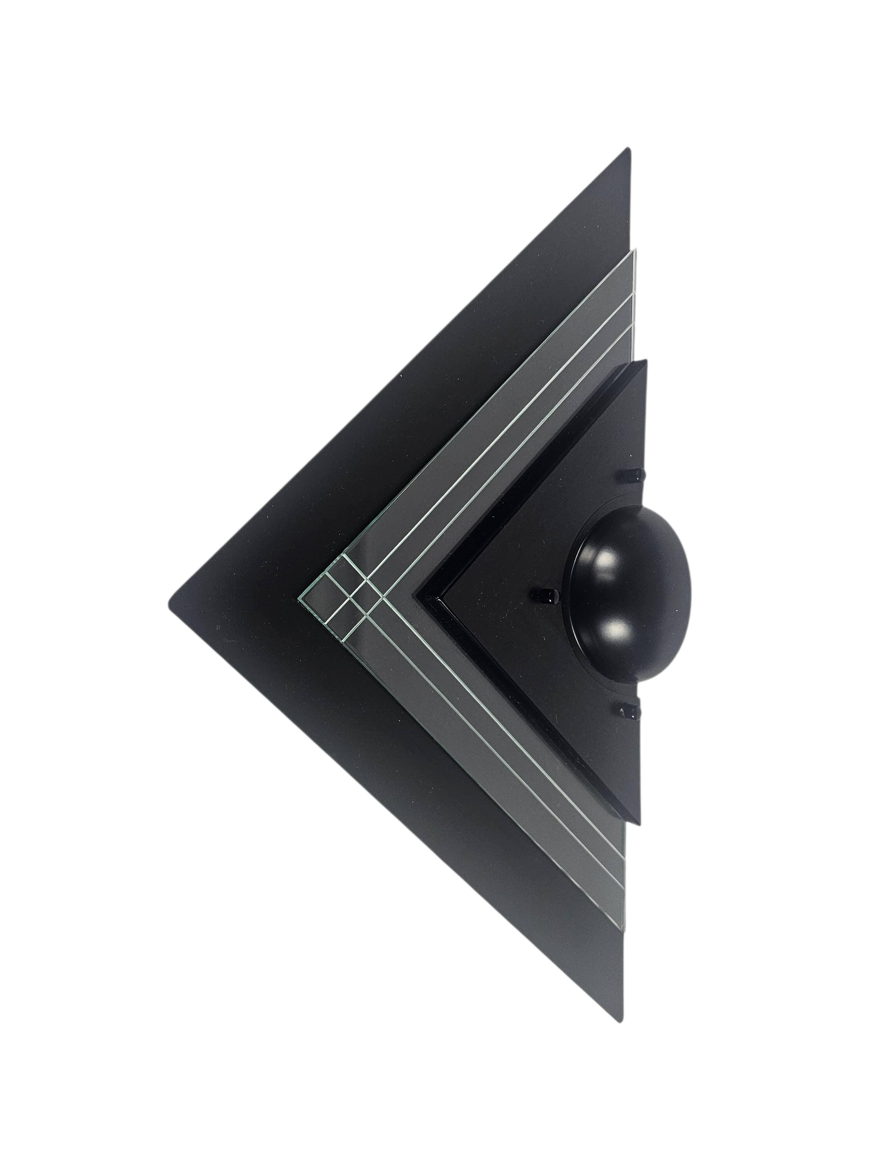 E lite - Memphis style - wall lamp - metal - glass - 80's