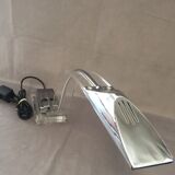 Cobra desk lamp in lucite and chromed metal  italy 80s