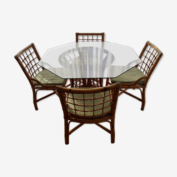 Bamboo dining table and chairs