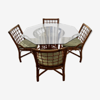 Table à manger et chaises bambou