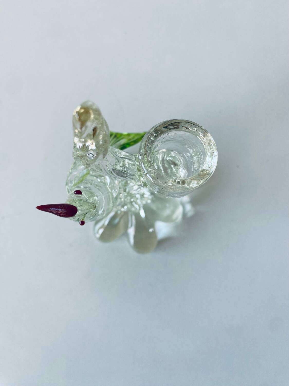 Glass bird candle holder