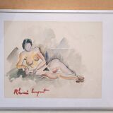 Watercolor "Nude Woman" by Rémi Leyrat