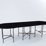 Maison Jansen table à manger Royal extensible laque noire 1960
