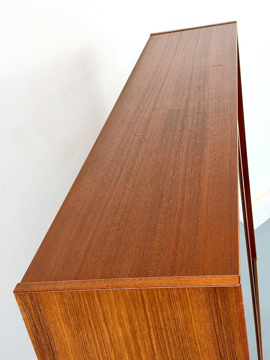 Danish Teak Cabinet with Glass Doors by Carlo Jensen for Hundevad, 1960s