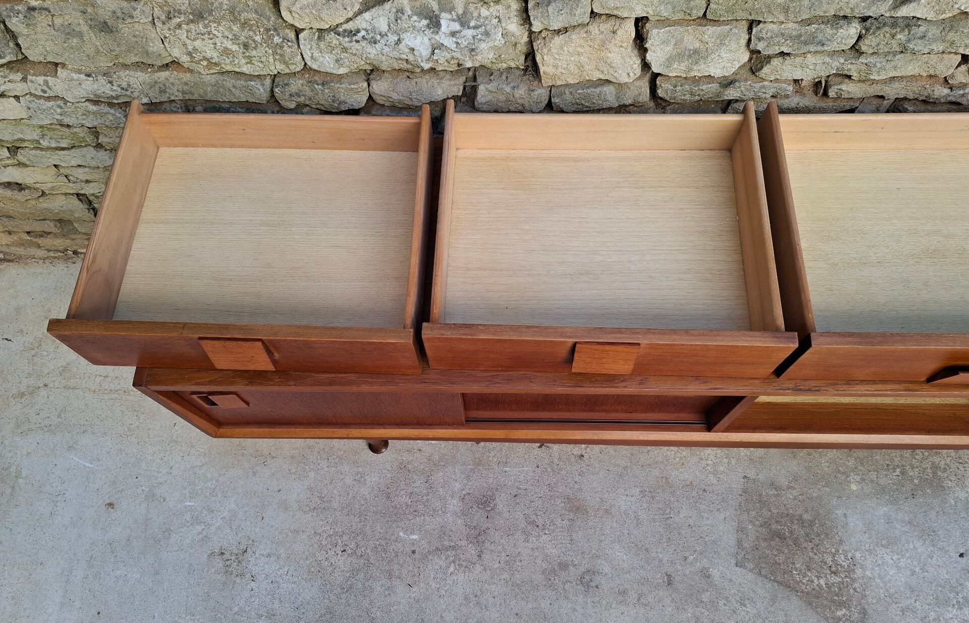 Low teak sideboard 200cm