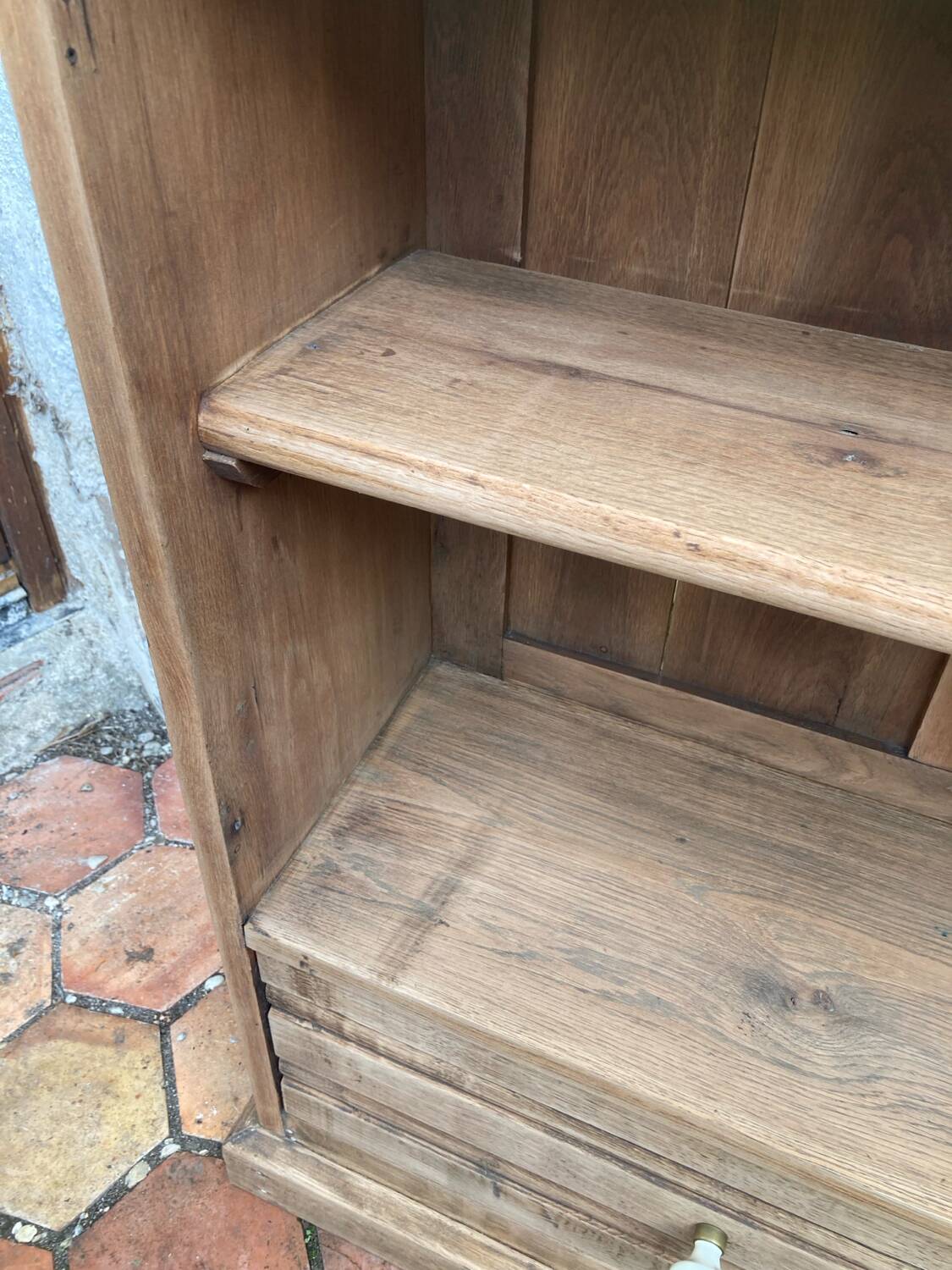 Antique furniture - solid oak shelf