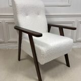 Vintage armchair in curly wool