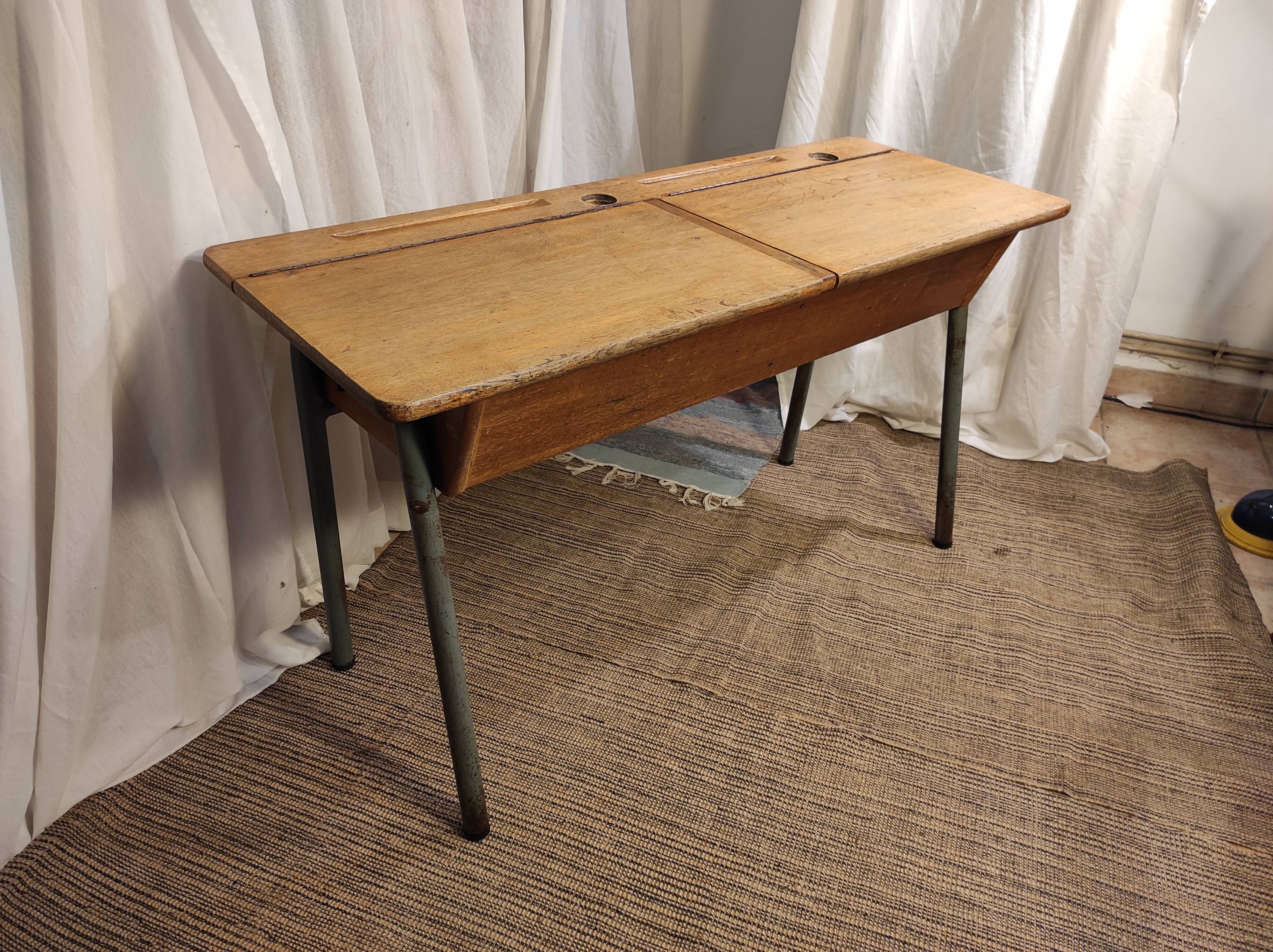 School desk table with locker 1960