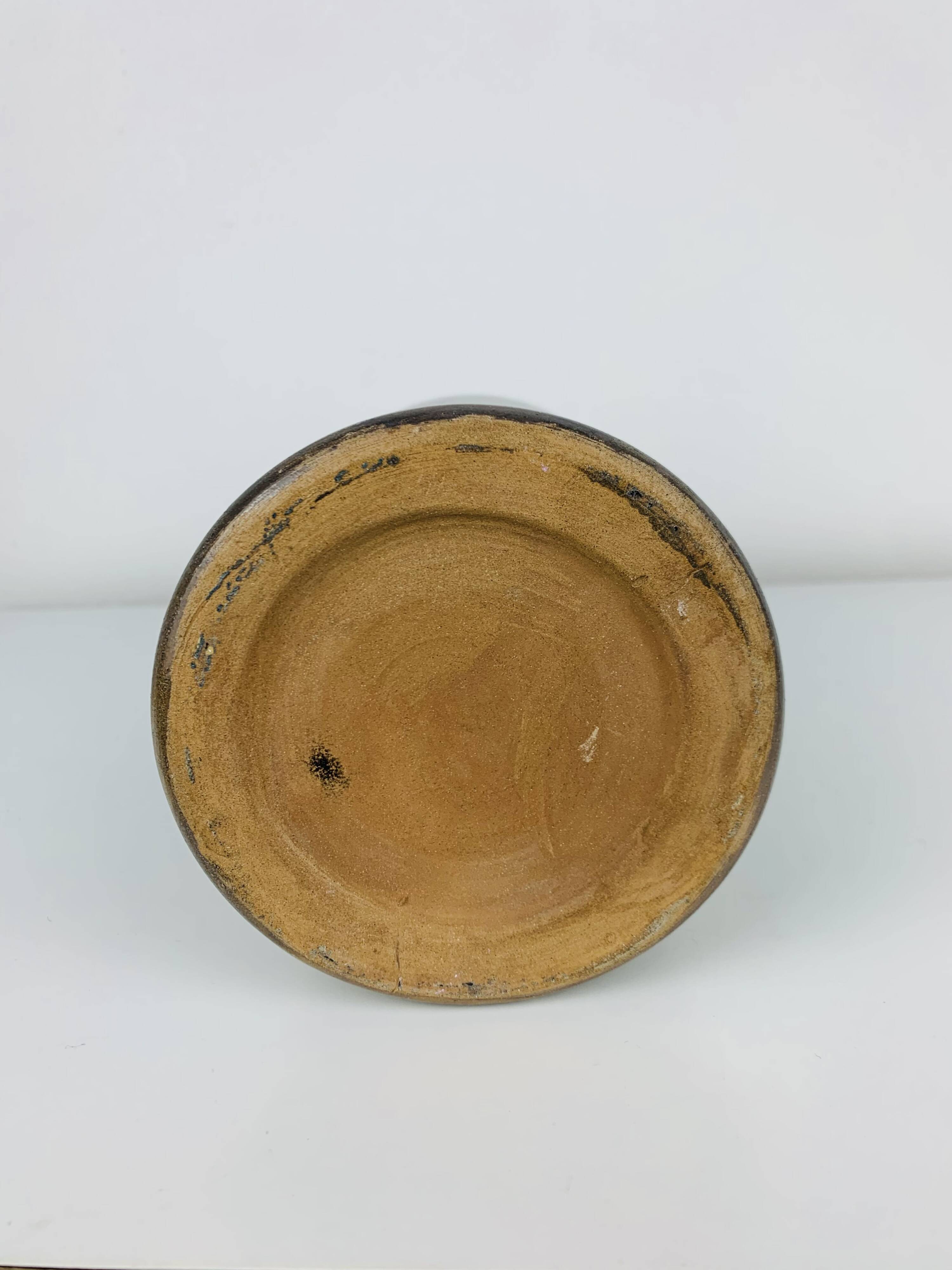 Vintage ceramic bottle vase with a flared neck