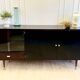 Enfilade vintage design années 60 / 70 – bois et laque noire