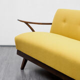 50s convertible sofa, refurbished, yellow