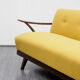 50s convertible sofa, refurbished, yellow