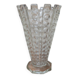 Ancien vase en verre pressé style art deco sklo union