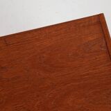 Midcentury Danish chest of 6 drawers in teak 1960s - long drawer handle with 2 handles