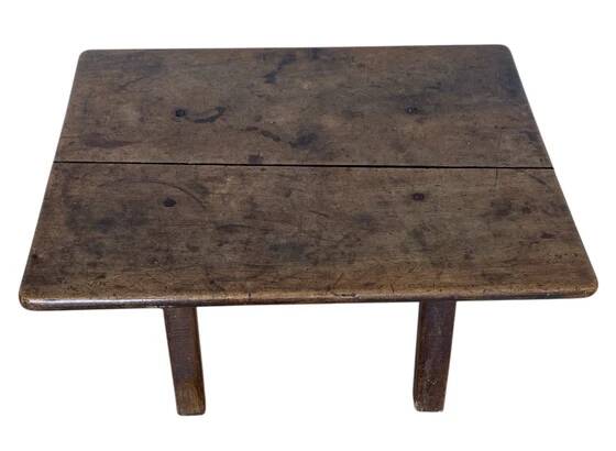 Antique brutalist coffee table in solid wood