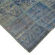 Handwoven oriental vintage 175 cm x 247 cm blue patchwork carpet