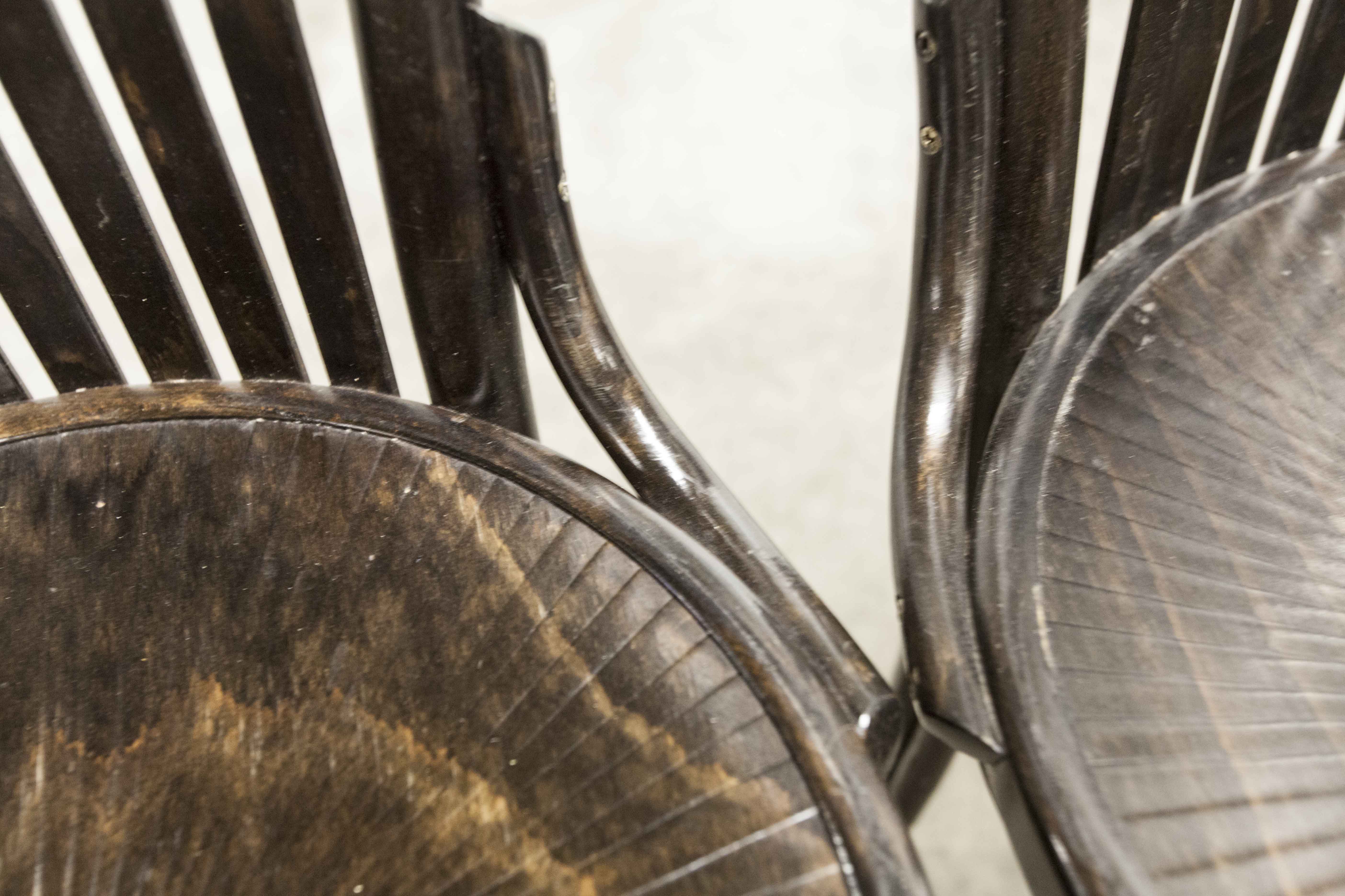 Set of 6 chairs Bistrot Baumann ref 22 curved wood