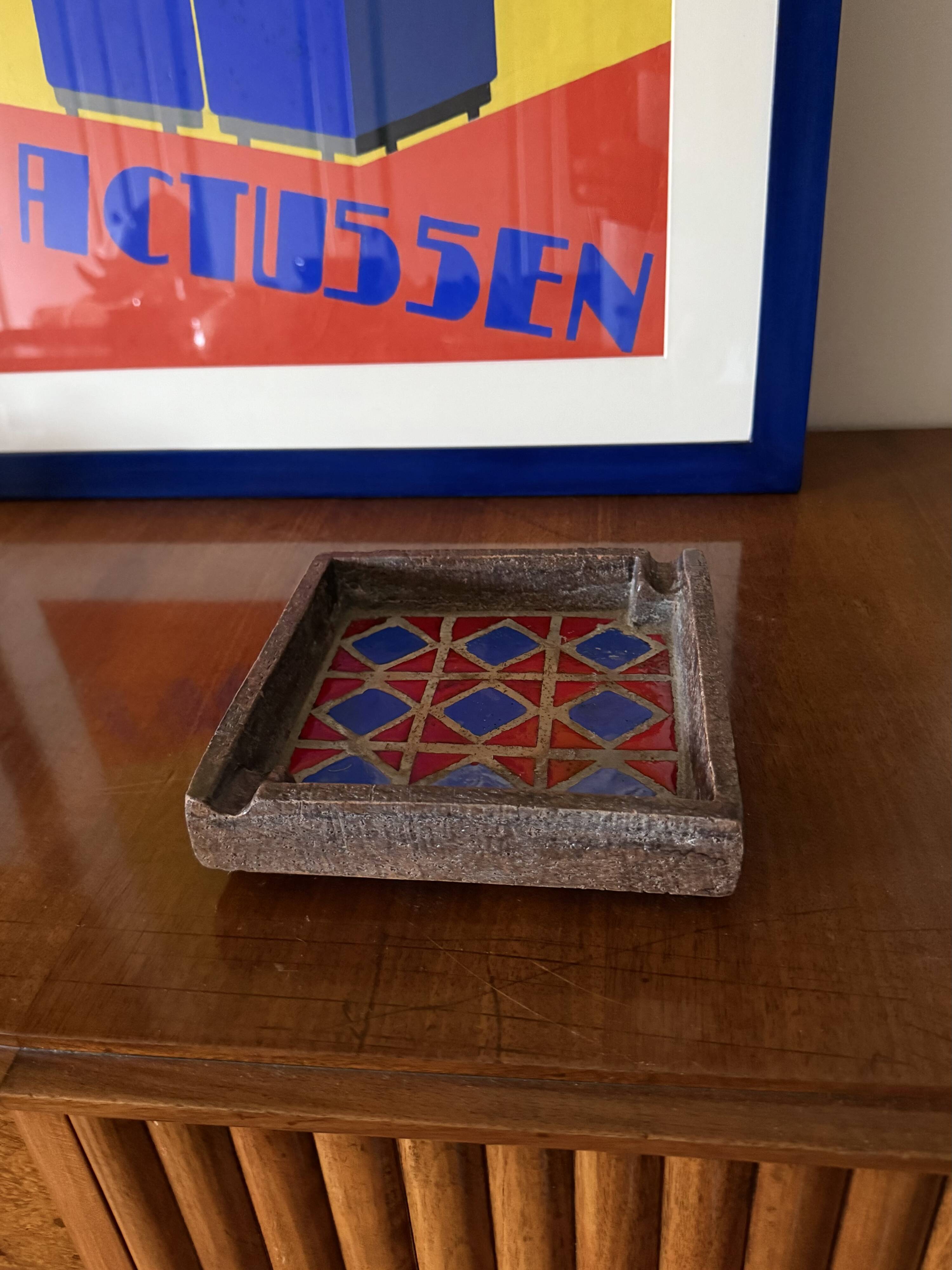 Mid-century space age ceramic ashtray, Aldo Londi Bitossi Italy 1970s