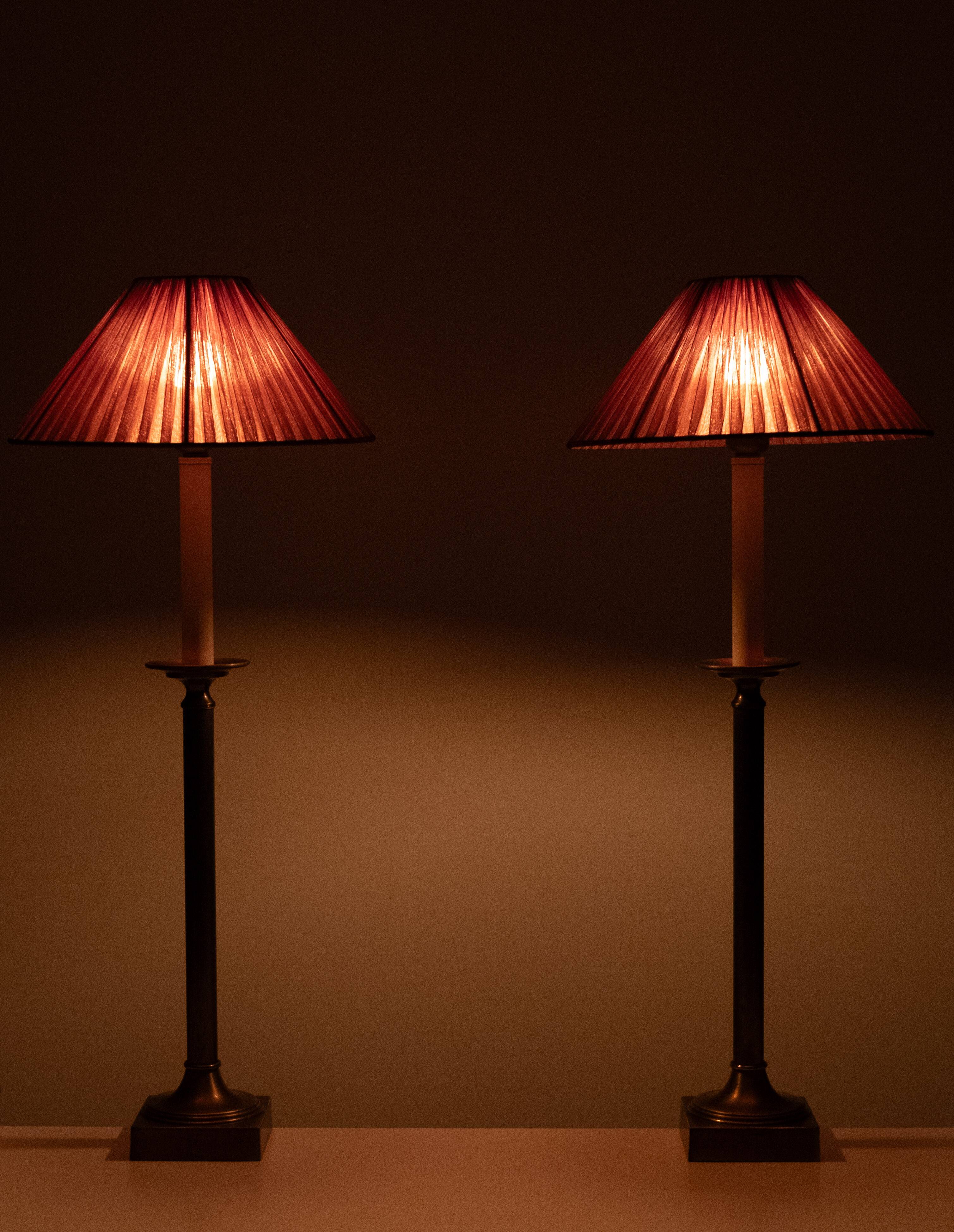 Kullmann lampen set Table lamps Bronze color 1970s Germany