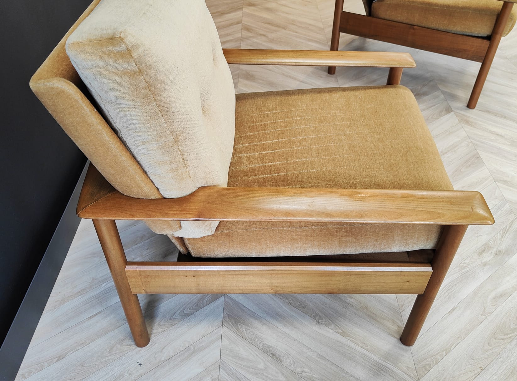 Two mid century armchairs vintage