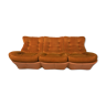 Orsay 60s - 70s sofa in faux cognac and velvet leather