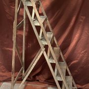 Wooden painter's stepladder in the middle of XX century foldable